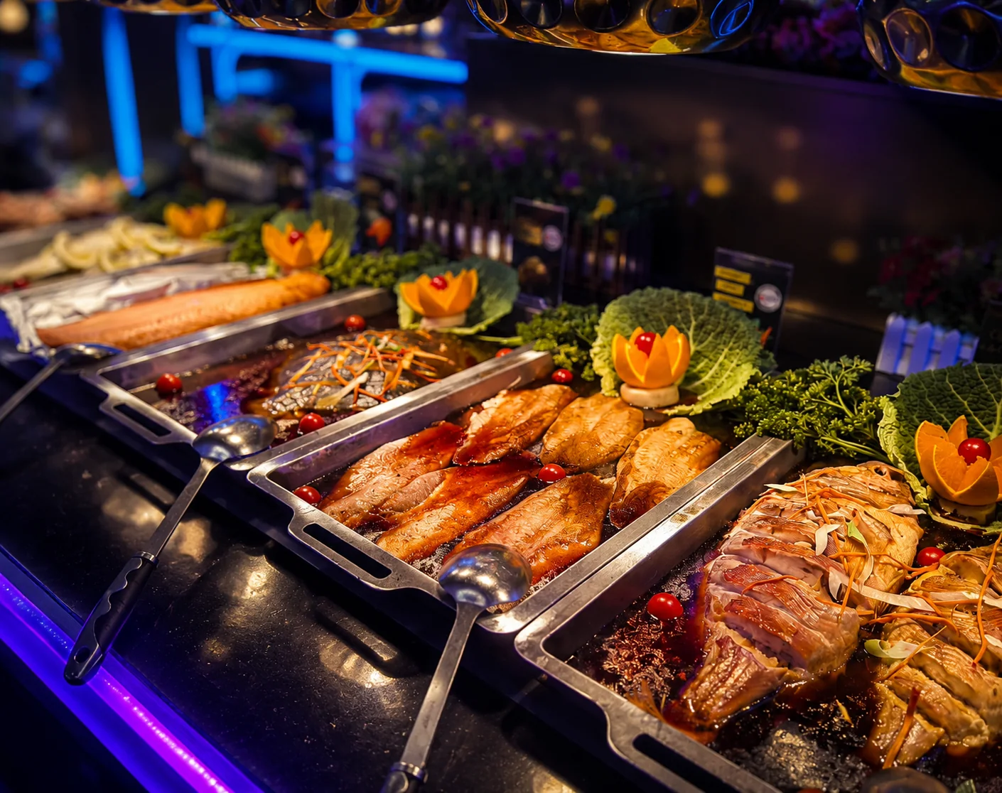Salle lumineuse du buffet Okito 51